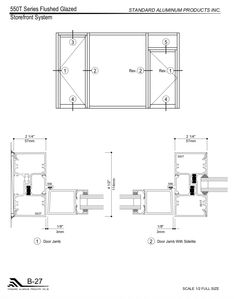 550T Series - Flushed Glazed – Standard Aluminum Products Inc.